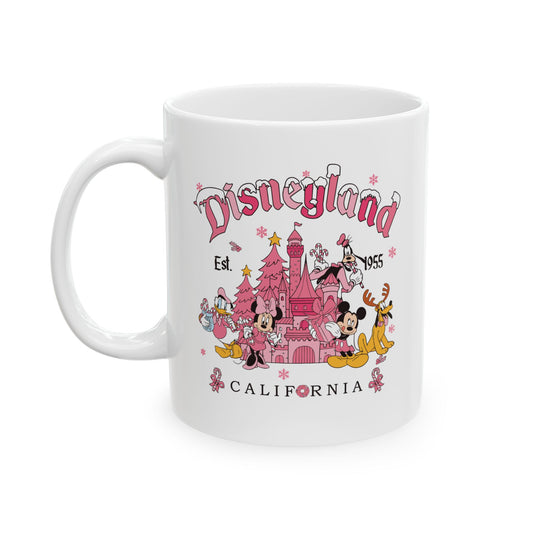 pink disney christmas mug